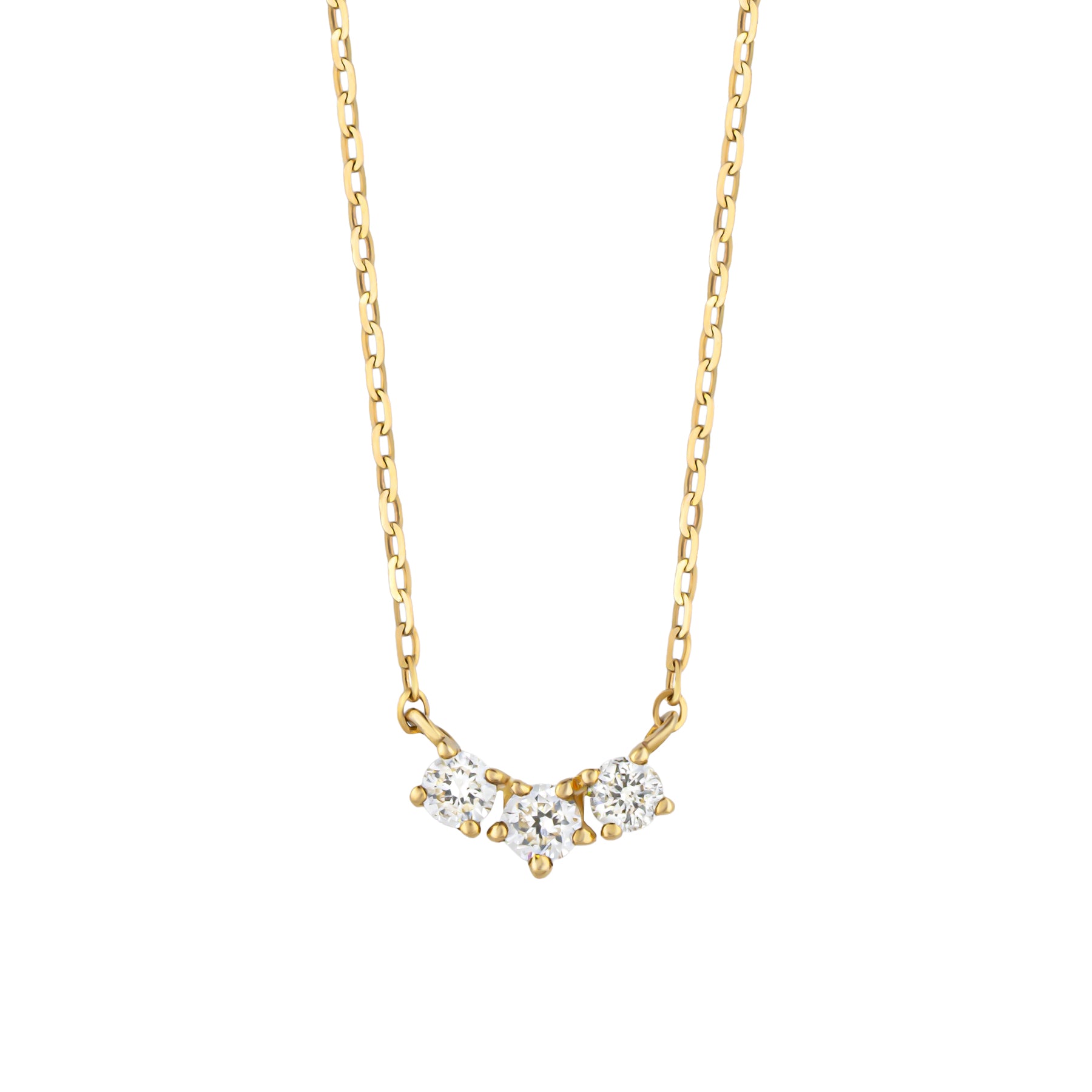 10K Trilogy Diamond Necklace (Yellow Gold) - Product Image