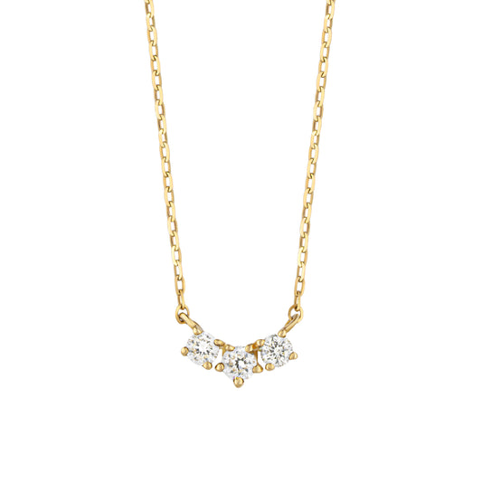 10K Trilogy Diamond Necklace (Yellow Gold) - Product Image
