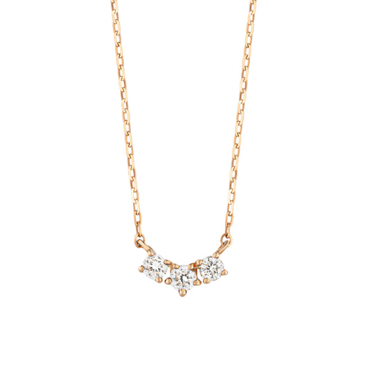 10K Trilogy Diamond Necklace (Rose Gold / Yellow Gold) - Product Image