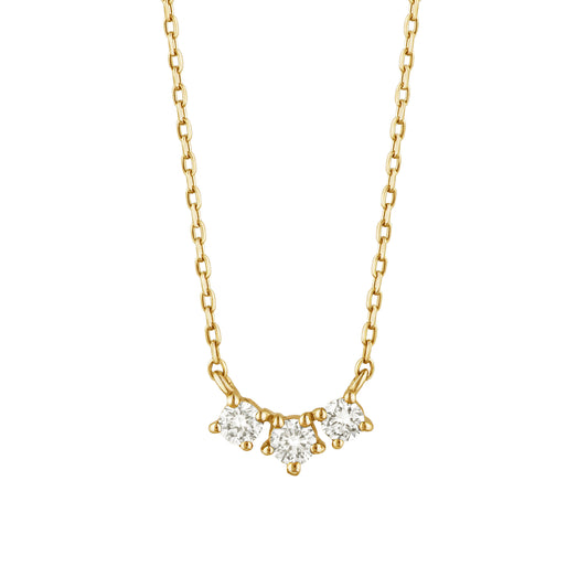 18K Trilogy Diamond Necklace (Yellow Gold) - Product Image