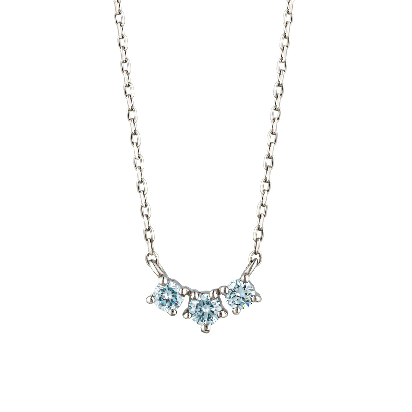 Platinum Trilogy Ice Blue Diamond Necklace - Product Image