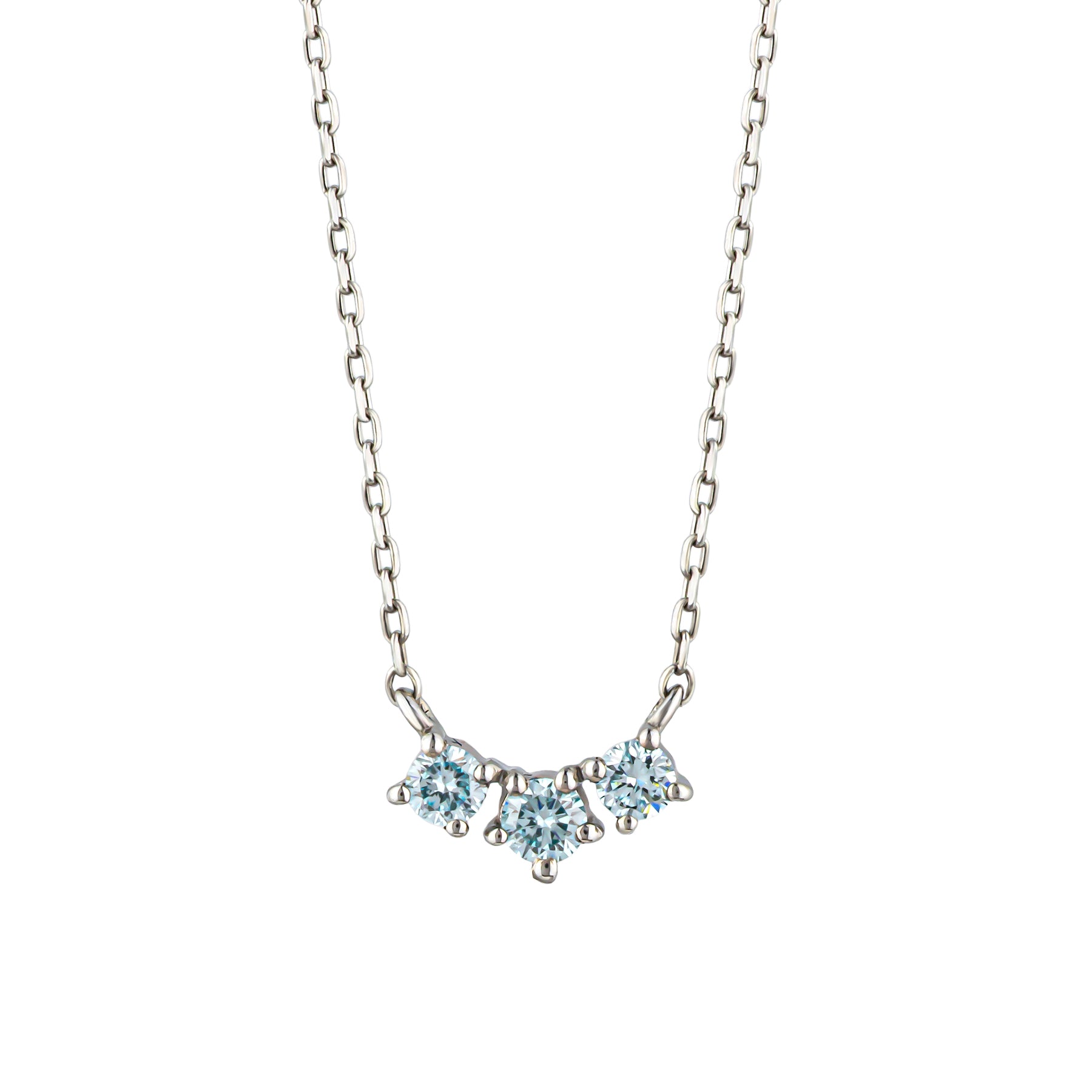 Platinum Trilogy Ice Blue Diamond Necklace - Product Image