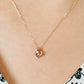 [WEB Exclusive] 10K Diamond Heart Necklace (Rose Gold) - Model Image