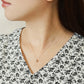 [WEB Exclusive] 10K Diamond Heart Necklace (Rose Gold) - Model Image