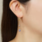 [Palette] 925 Sterling Silver / 10K / Gold Filled Tanzanite Charm Set Earrings [Dance] - Model Image