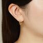 [Palette] 925 Sterling Silver / 10K / Gold Filled Tanzanite Charm Set Earrings [Dance] - Model Image