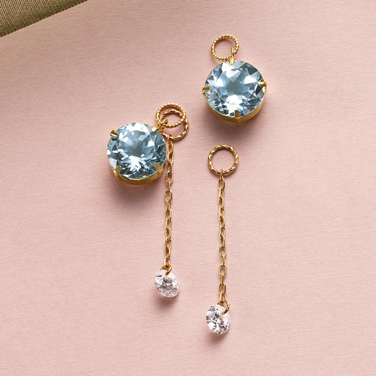 [Palette] 10K Blue Topaz Charm Set [Airy Tone] (Yellow Gold) - Product Image