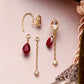 [Palette] 18K/10K Ruby Charm Set Earrings [Twilight] (Yellow Gold) - Product Image
