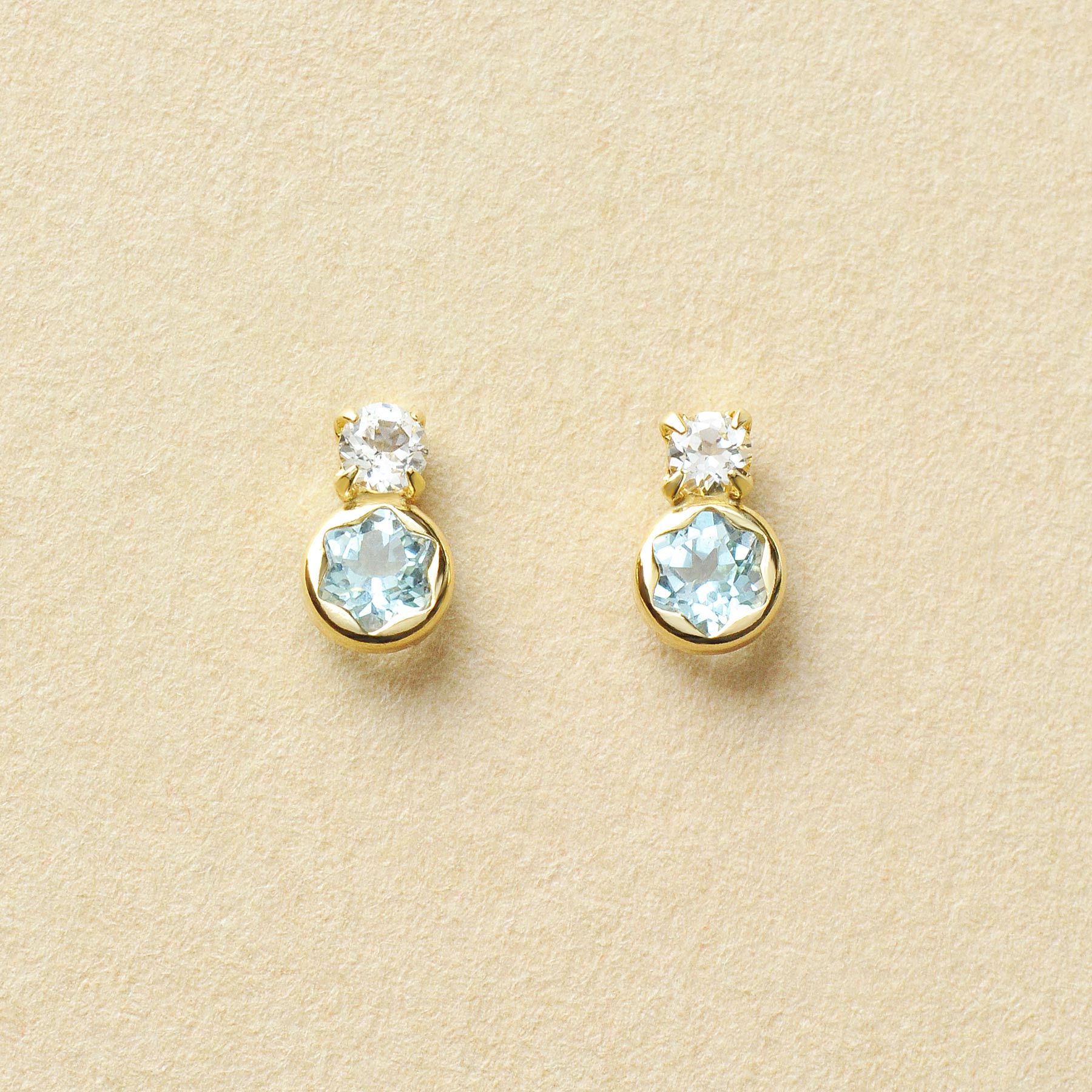 [WEB Exclusive] 10K Swiss Blue Topaz Stud Earrings (Yellow Gold) - Product Image