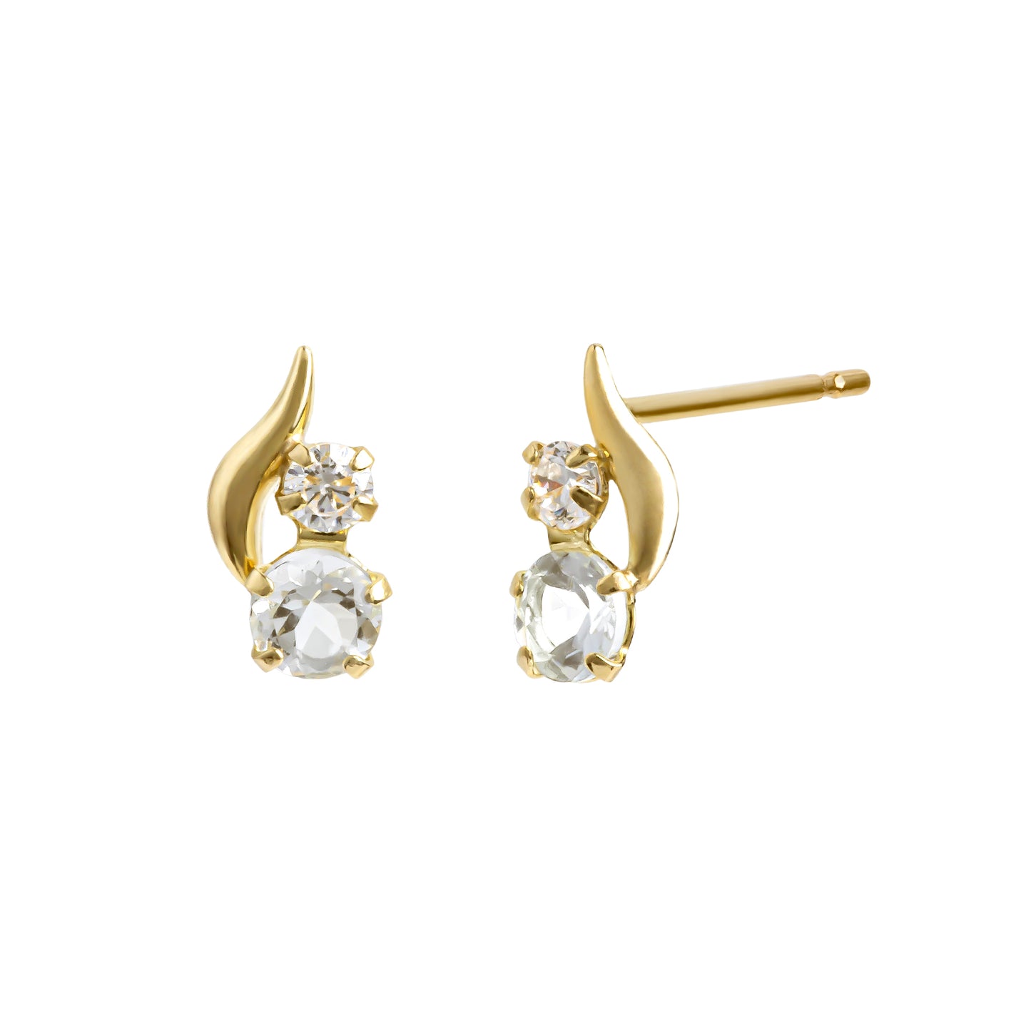 [WEB Exclusive] 10K Aquamarine Simple Earrings (Yellow Gold) - Product Image