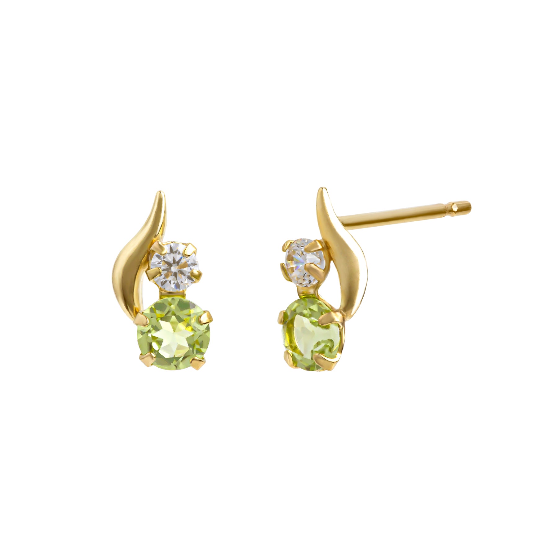 [WEB Exclusive] 10K Peridot Simple Earrings (Yellow Gold) - Product Image