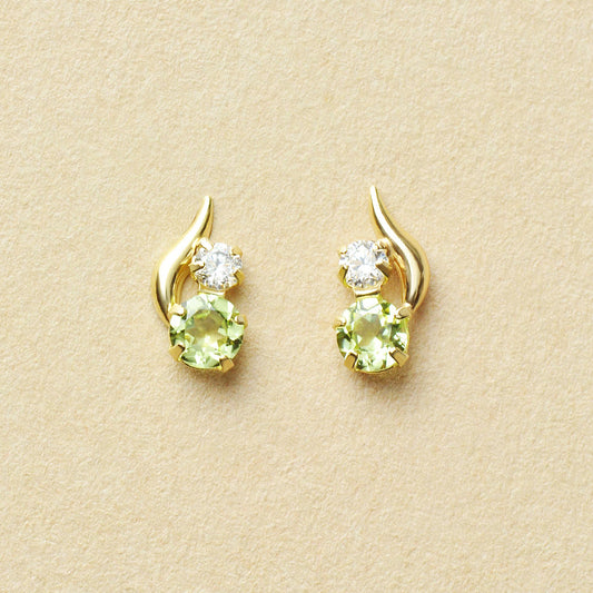 [WEB Exclusive] 10K Peridot Simple Earrings (Yellow Gold) - Product Image