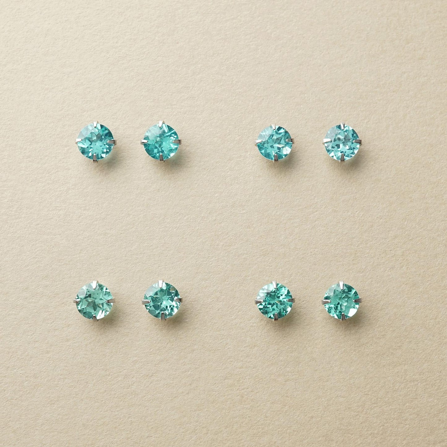 [Second Earrings] Platinum Apatite Earrings - Product Image