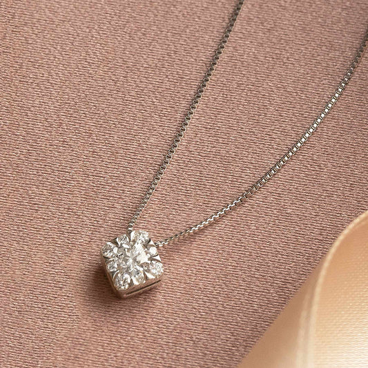 Platinum Diamond Necklace [Day Moon] - Product Image