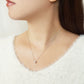 Platinum Diamond Necklace [Day Moon] - Model Image
