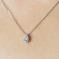 Platinum Diamond Necklace [Moondrop] - Model Image