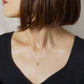 Platinum Diamond Necklace [Moondrop] - Model Image