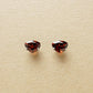 [Second Earrings] Platinum Garnet Trilliant Cut Earrings - Product Image