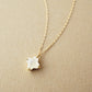 10K Moonstone Lily Necklace (Yellow Gold) - Product Image