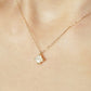 10K Moonstone Lily Necklace (Yellow Gold) - Model Image
