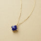 10K Lapis Lazuli Lily Cut Necklace (Yellow Gold) - Product Image