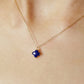 10K Lapis Lazuli Lily Cut Necklace (Yellow Gold) - Model Image