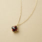 10K Garnet Lily Cut Necklace (Yellow Gold) - Product Image