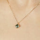 10K Green Quartz Lily Necklace (Yellow Gold) - Model Image