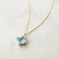 10K Blue Topaz Lily Necklace (Yellow Gold) - Product Image