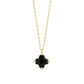 10K Onyx Lily Cut Necklace (Yellow Gold) - Product Image