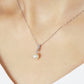 10K Freshwater Pearl Bar Line Necklace (White Gold) - Model Image