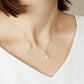 10K Freshwater Pearl Bar Line Necklace (White Gold) - Model Image