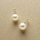 18K/10K Freshwater Pearl 3-Stone Line Earrings (Yellow Gold) - Product Image