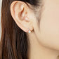 14K/10K Freshwater Pearl Bar Line Earrings (White Gold) - Model Image
