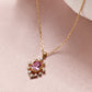 10K Moissanite Pink Tourmaline Necklace [Birth of a Star] (Yellow Gold) - Product Image