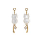 [Palette] 10K White Shell Cubic Zirconia Cat Charms (Yellow Gold) - Product Image