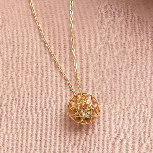 [Pannier] 10K Star Bead Necklace (Yellow Gold) - Product Image