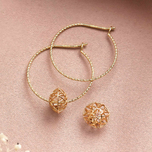 [Pannier] 18K/10 Star Bead Earrings (Yellow Gold) - Product Image