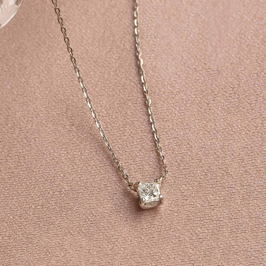 [Limited Edition] Platinum Princess Cut Diamond Necklace - Product Image