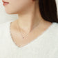 [Limited Edition] Platinum Princess Cut Diamond Necklace - Model Image