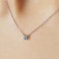 [Limited Edition] Platinum Ice Blue Diamond Solitaire Necklace - Model Image