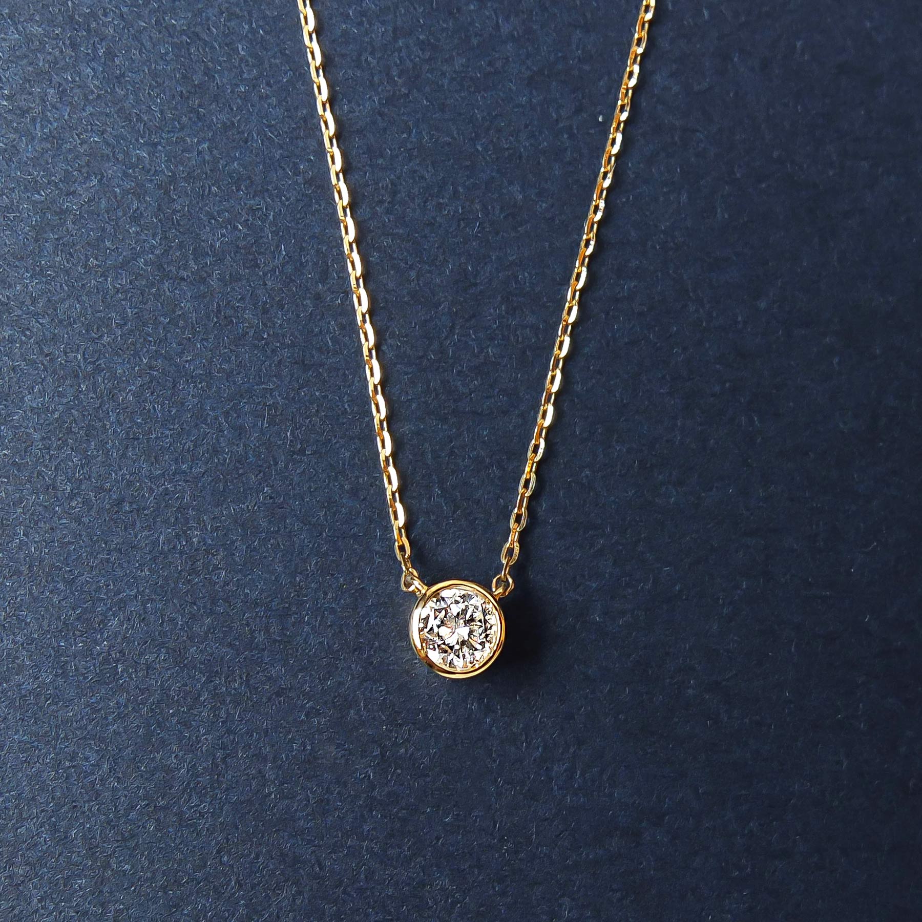 [Limited Edition] 18K Diamond Solitaire Necklace (Yellow Gold) - Product Image