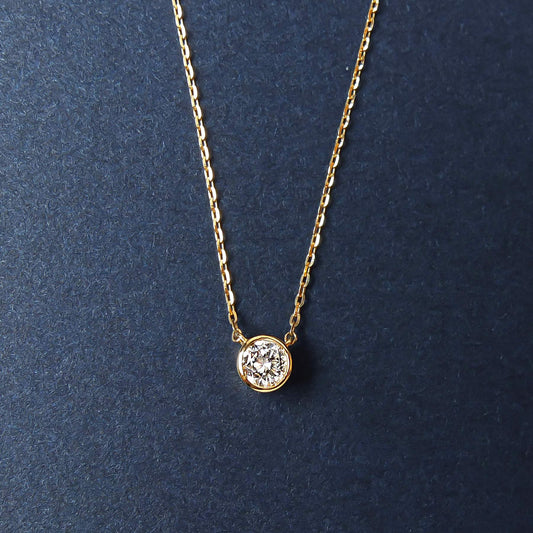[Limited Edition] 18K Diamond Solitaire Necklace (Yellow Gold) - Product Image
