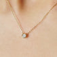 [Limited Edition] 18K Diamond Solitaire Necklace (Yellow Gold) - Model Image