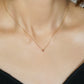 [Limited Edition] 18K Diamond Solitaire Necklace (Yellow Gold) - Model Image