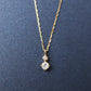 10K Diamond White Topaz Simple Necklace (Yellow Gold) - Product Image