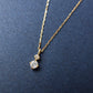10K Diamond White Topaz Simple Necklace (Yellow Gold) - Product Image