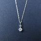 10K Diamond White Topaz Simple Necklace (White Gold) - Product Image