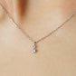 10K Diamond White Topaz Simple Necklace (White Gold) - Model Image