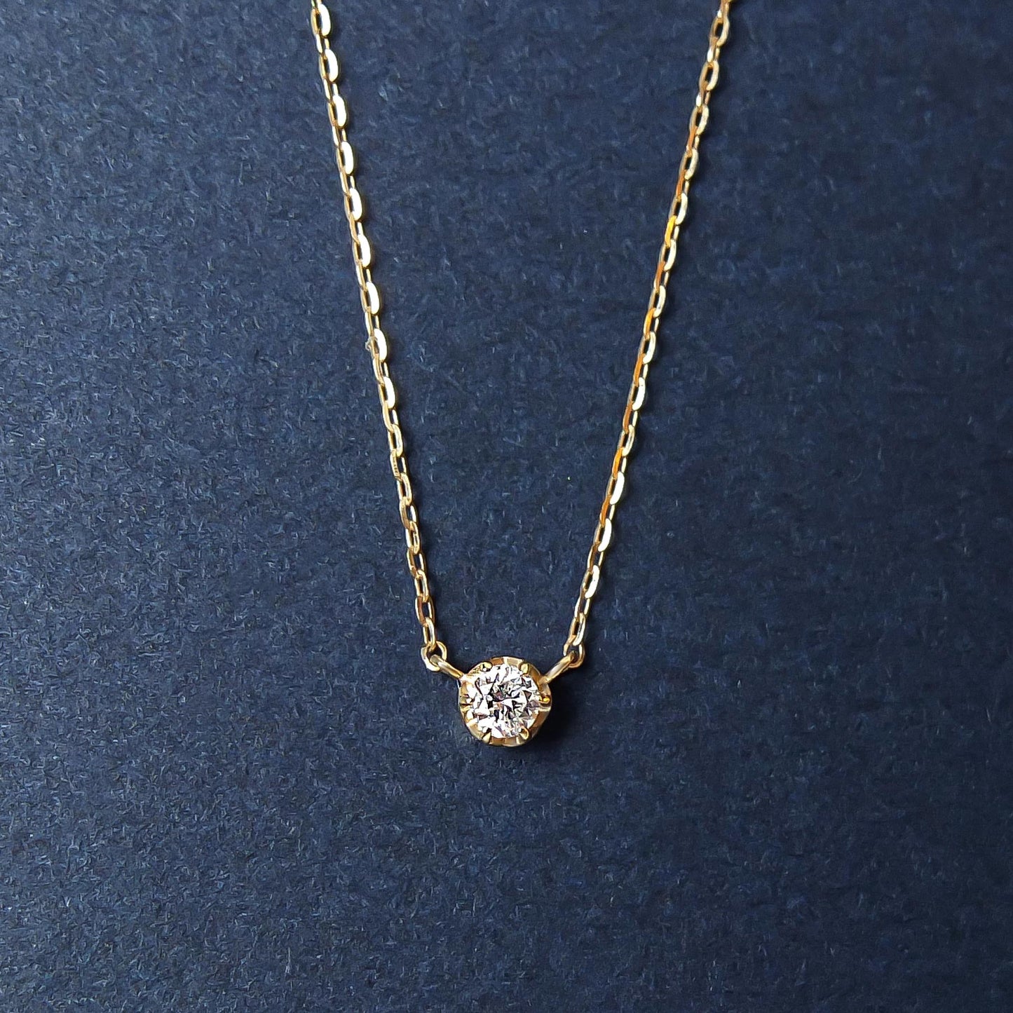 10K Diamond 6-Prong Meritia Necklace (Yellow Gold) - Product Image